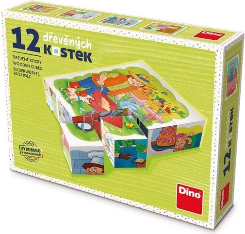 Dino izglītojošie klucīši Profesijas – 12 klucīšu komplekts