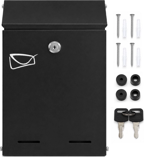 RENEW FORCE Black Wall-Mounted Mailbox