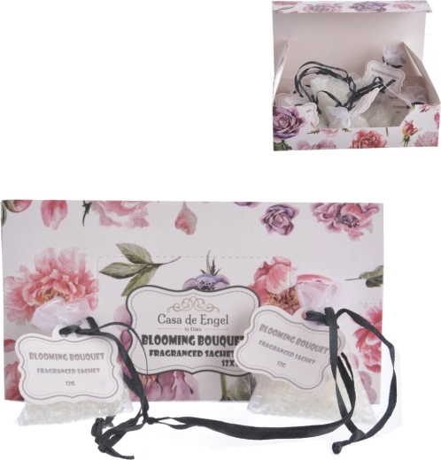 Organza scented sachet with floral motif 12 g