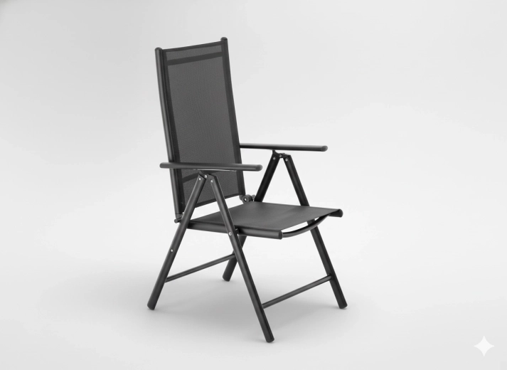 Saliekams alumīnija dārza krēsls, pelēks 66 × 56 × 107 cm