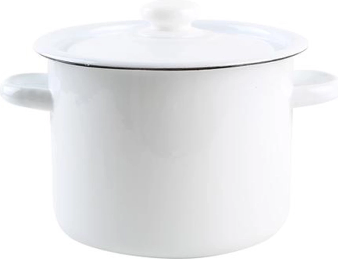 Enamel pot with lid 4.5 l – white