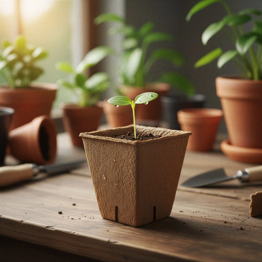 Paper Peat Pots for Seedlings 6 × 6 cm, Square – 12 Pieces