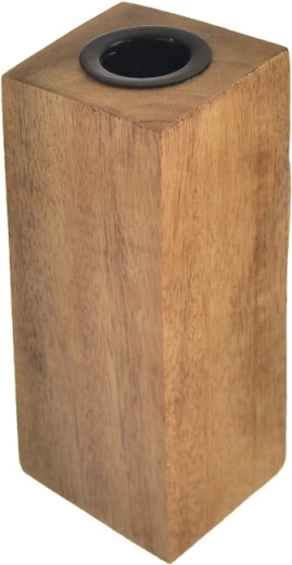 Svečturis no mango koka un metāla 15 cm
