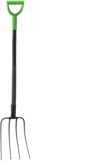Dārza dakšas ar 4 zariem, ar tērauda kātu 120 cm un D rokturi