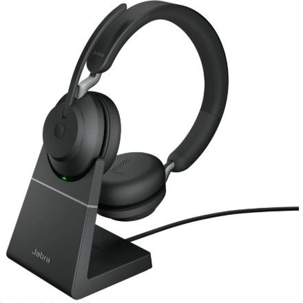 Bezvadu austiņas Jabra Evolve2 65 ar mikrofonu – melnas