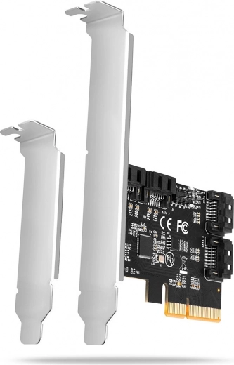 PCIe kontrolieris ar 4× SATA 6G, ASMedia ASM1164, pilna augstuma un zema profila kronšteins