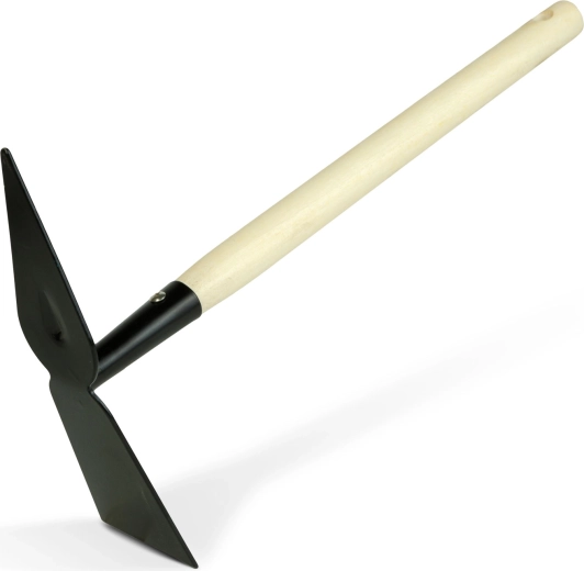 Divpusēja dārza kaplis ar koka rokturi, 50 cm