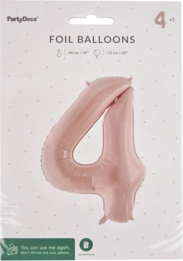 Folijas balons cipars 4 bēšs 72 cm