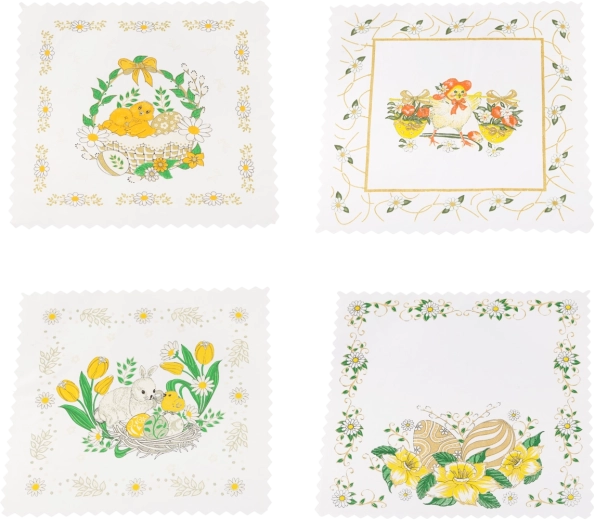 Lieldienu sedziņa 36 × 36 cm no kokvilnas un poliestera, melna ar dzelteniem akcentiem