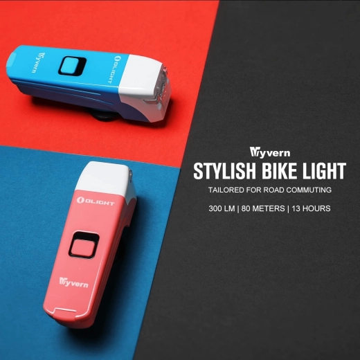 Front bike light OLIGHT Wyvern Blue, 300 lm, USB‑C