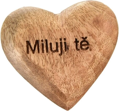 Dekoratīva mango krāsas sirds “Mīlu tevi”