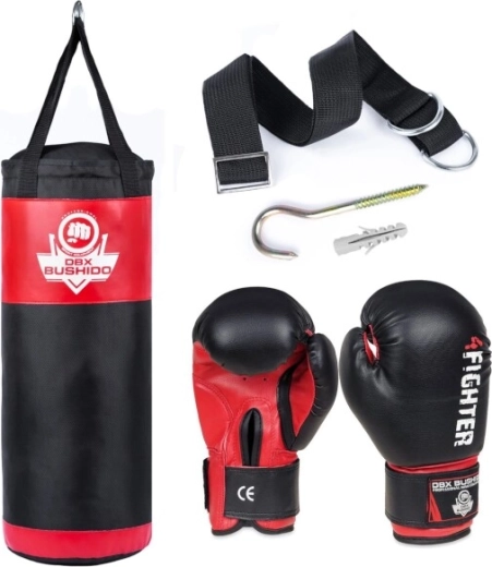 Bērnu boksa komplekts DBX BUSHIDO Kids 60 cm – maiss, 6 oz cimdi un stiprinājums