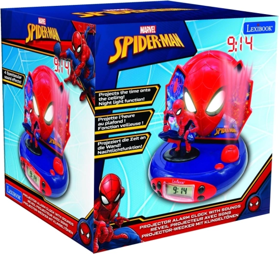 3D bērnu modinātājs ar projektoru SPIDER-MAN