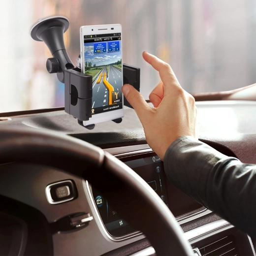 Universāls auto turētājs mobilajam tālrunim un GPS