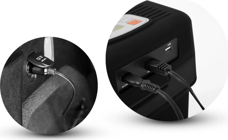 Gudra 12 V un 230 V barošana + USB uzlādei