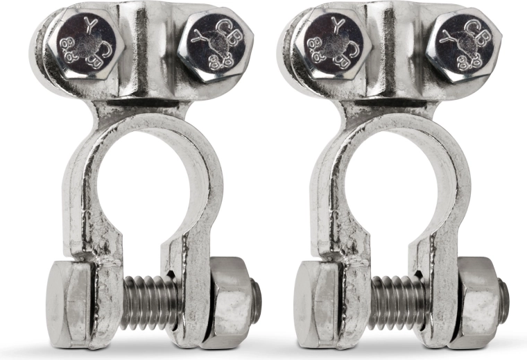 Universal battery terminal clamps, 2 pcs