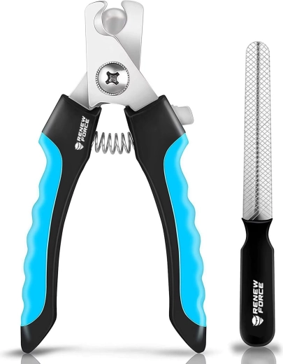 RENEW FORCE 2-in-1 pet nail clippers with file