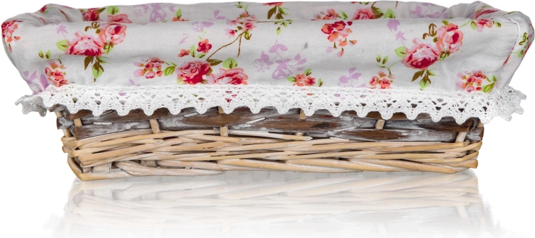 Natural wicker in brown-and-white patina