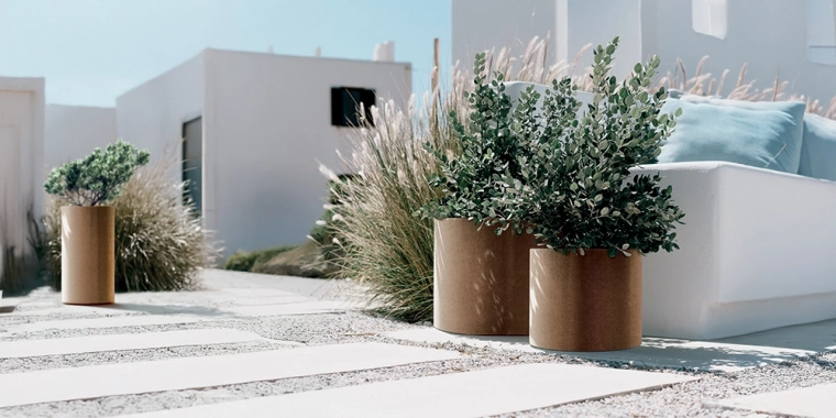 Tubla Round Flowerpot 38 cm concrete grey with insert