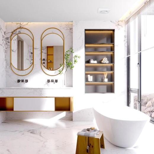 For bathrooms, toilets, and kitchens