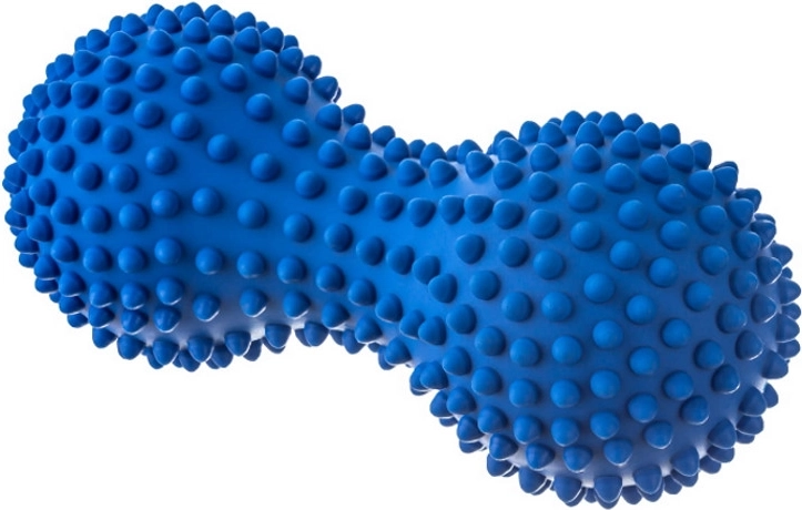 Rehabilitācijas masāžas rullītis duoball 15,5 cm zils