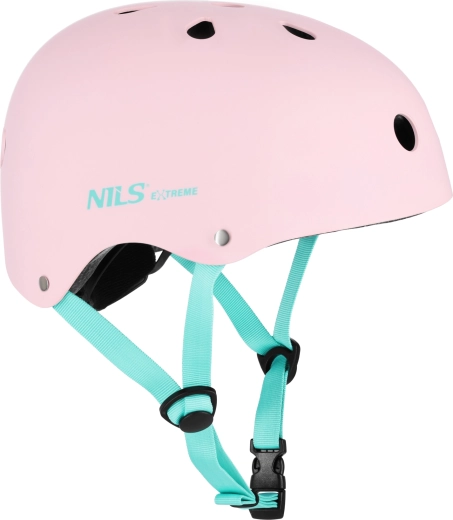 Pink NILS Extreme helmet for inline skates, bike and scooter – M (55–58 cm)