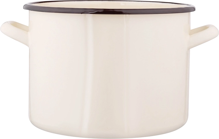 Silesia enamel pot 5.8 l, cream, 22 cm