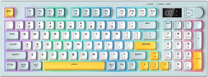 Spēļu tastatūra Onikuma ar OLED displeju un RGB, 94 taustiņi, bezvadu un vadu
