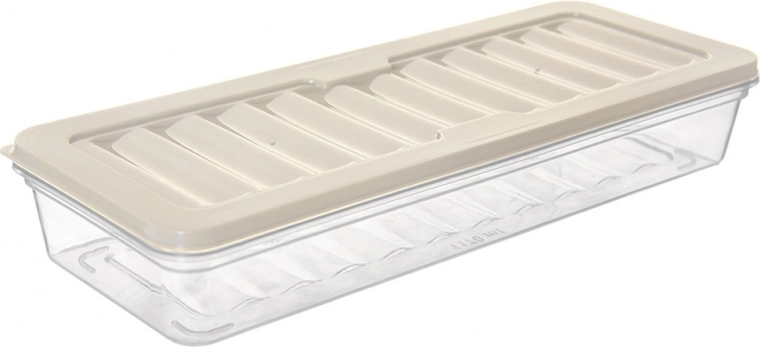 Low-profile 1 L food storage box with lid