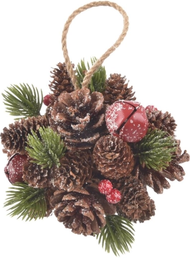 Hanging Pine Cone-Shaped Ball BELL 12 cm