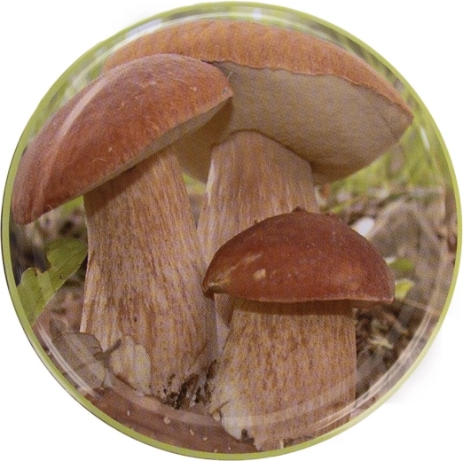 Sēņu motīvs burku pārskatāmai marķēšanai