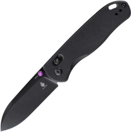 Kizer Drop Bear – black aluminum pocket knife (154CM, EDC)
