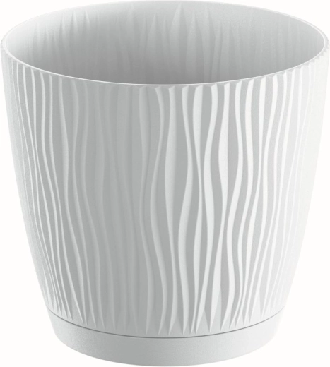 Sandy P Flower Pot with Saucer 18.8 cm White