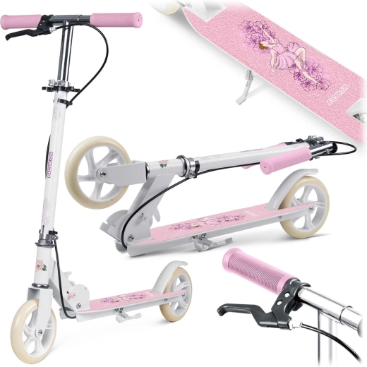 Bērnu salokāms skrejritenis RICOKIDS Kodi balerīna, 145 mm riteņi, rokas un kājas bremze