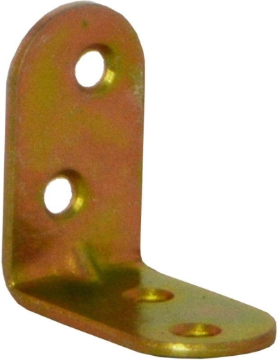 Stiprinājuma stūra leņķis ar reljefu 30 × 18 × 2 mm, dzeltenais cinkots