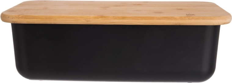 Maizes kaste Black ar bambusa vāku 40 × 23 × 13 cm