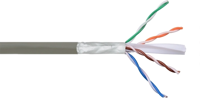 Shielded FTP Cat.6 installation network cable CCA 305 m gray