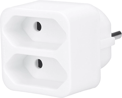 Solight 2-way adapter 2× 2.5 A, white