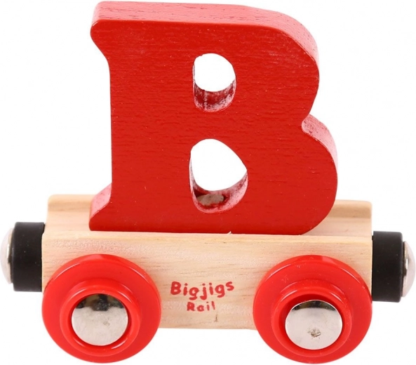 Koka vagoniņš ar burtu B – BIGJIGS RAIL