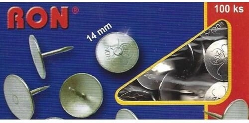 Lielas paklāju spraudītes 14 mm, niķelētas (100 gab.)