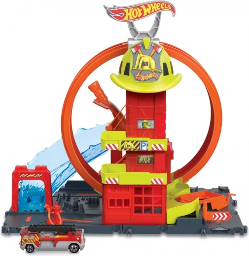 Hot Wheels City super ugunsdzēsēju stacija ar cilpu