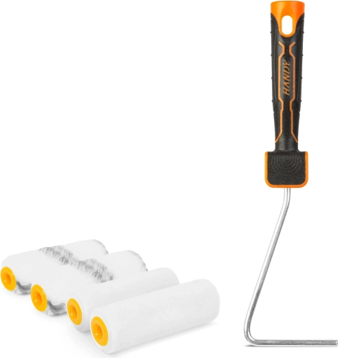 Set of paint rollers with handles, 4 pieces