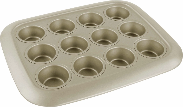 Gold 12-Cup Muffin Tin Kitchisimo