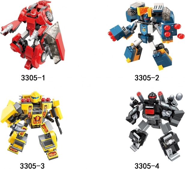 Qman Construction Set Blast Ranger Set of 4 Robots