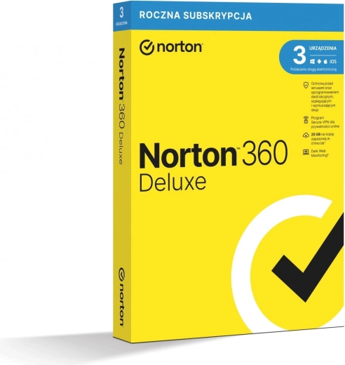 Norton 360 Deluxe – 1-year subscription, 3 devices, 25 GB cloud backup