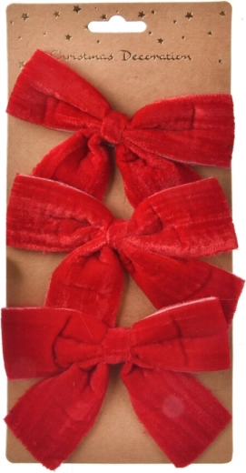 Red polyester bow – set of 3 pcs