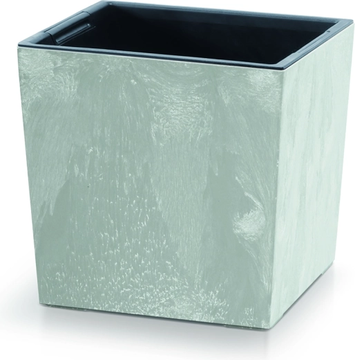 URBI SQUARE LOW planter with concrete effect, 24 cm