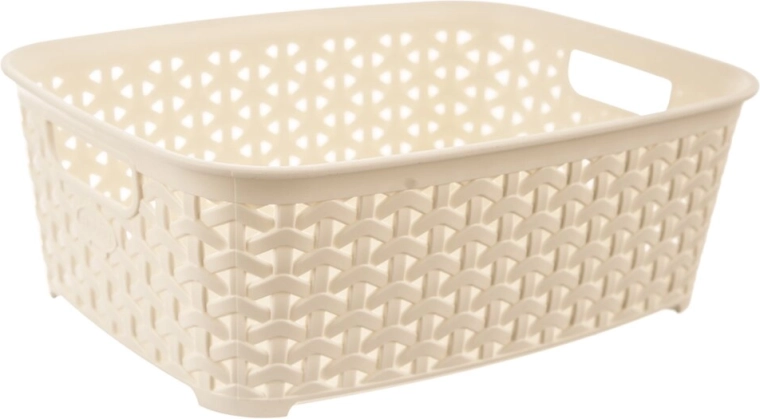 Plastmasas ratanes grozs Hobby krēmkrāsā 26 × 19 × 9 cm