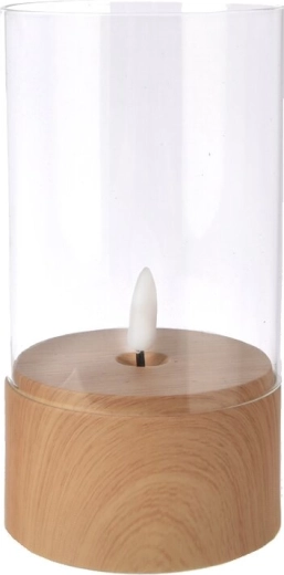 LED svece no stikla un plastmasas 8 × 8 × 15 cm