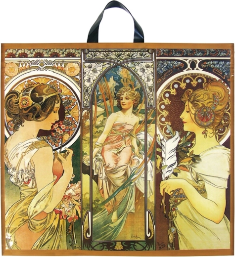Plastic bag with Alfons Mucha motif 55 × 50 cm